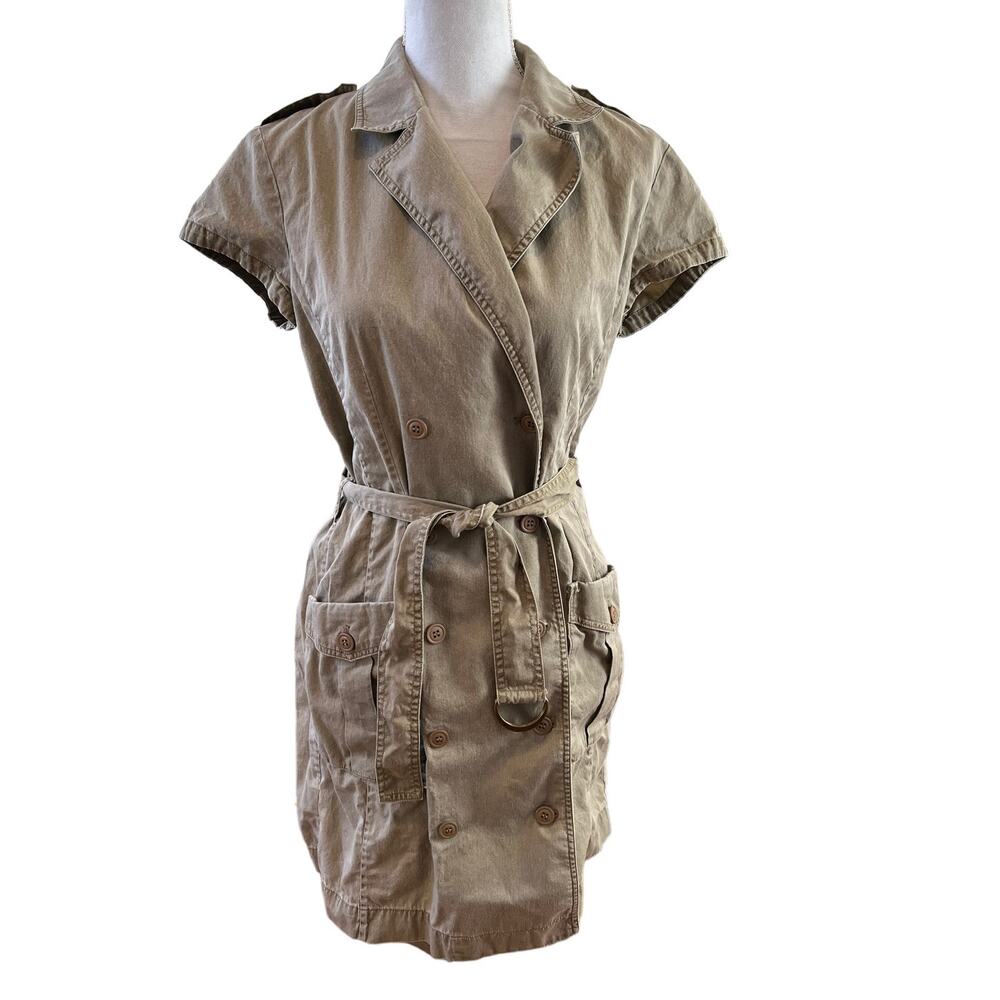 LL Bean Cargo Utility Military Jacket Dress 10